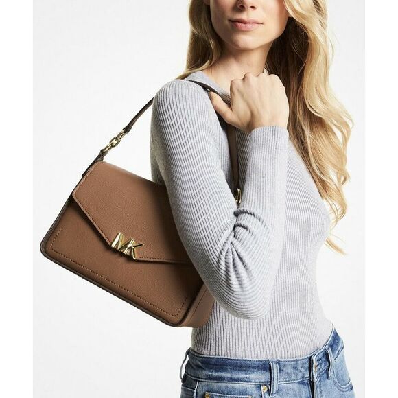 Michael Kors Sylvia Medium Convertible Flap Leather Shoulder Bag